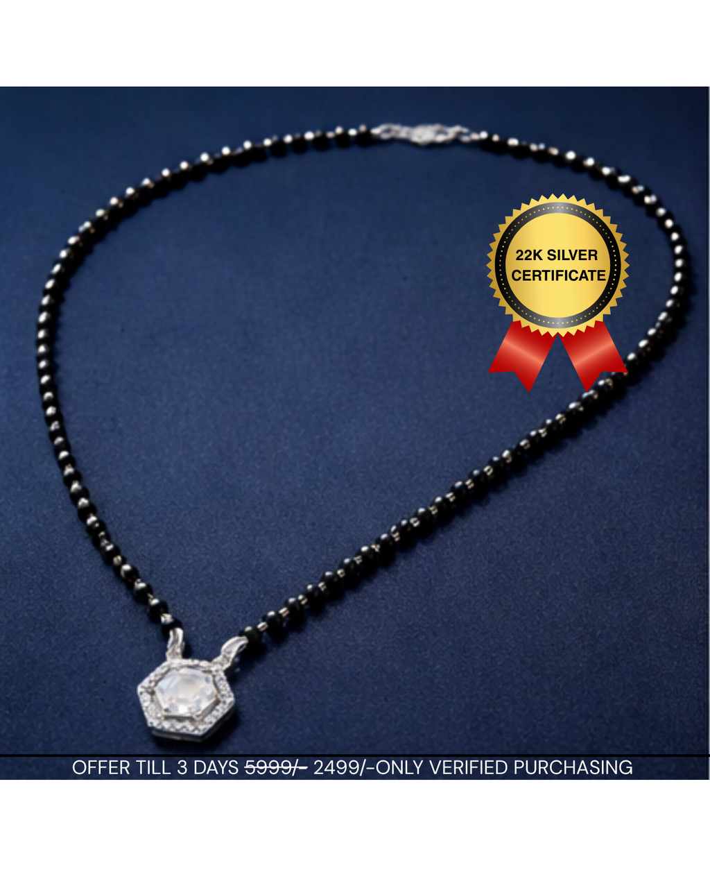 Designer 925 Silver Black Beads Necklace | Elegant Women Jewellery Gift Item