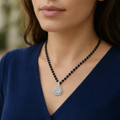 Designer 925 Silver Black Beads Necklace | Elegant Women Jewellery Gift Item