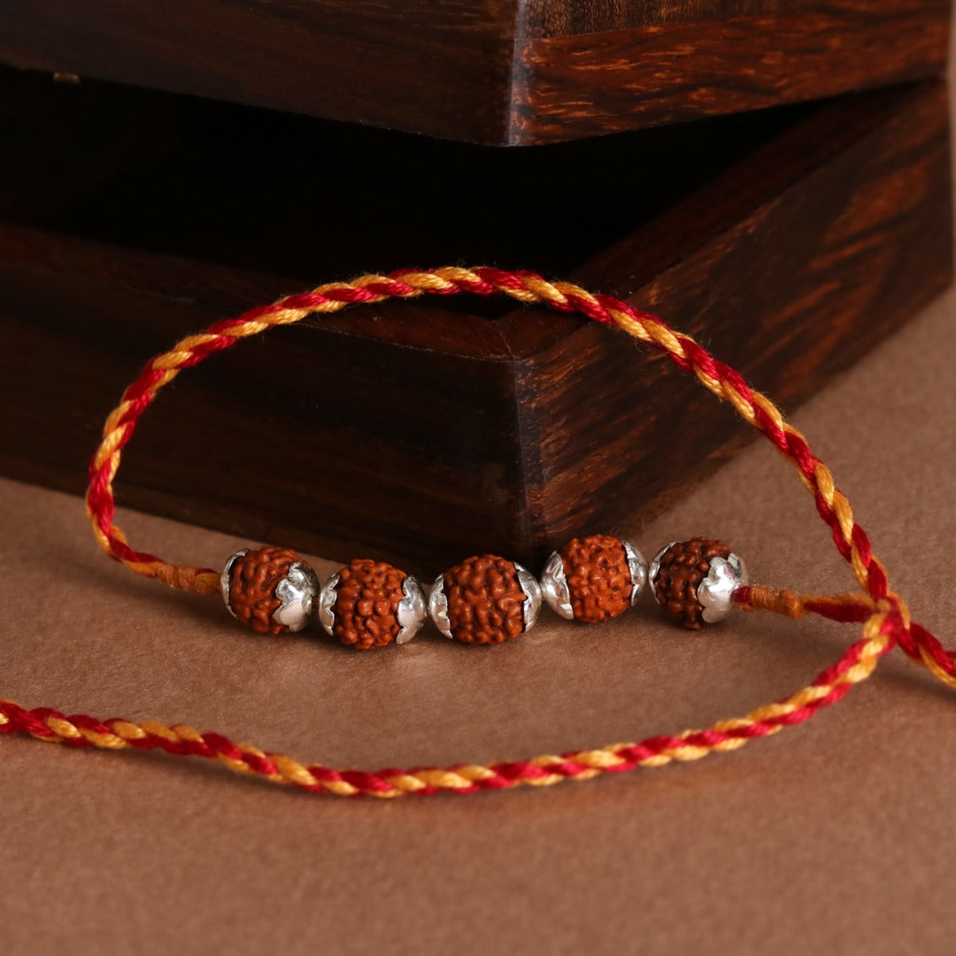 Rudraksha Silver Rakhi
